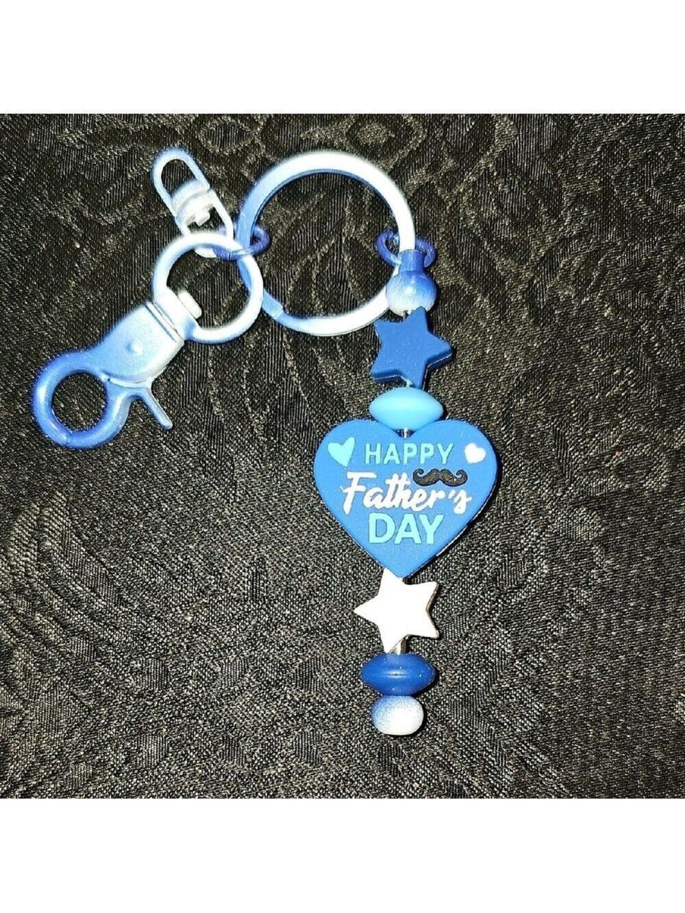 Gradient Blue Father's Day Star Keychain